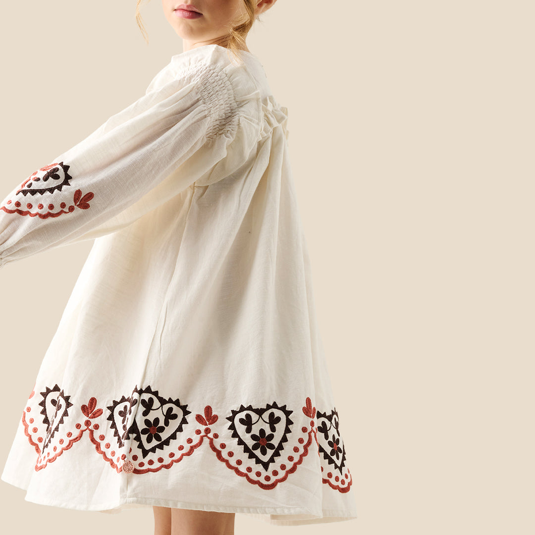 Angel & Rocket Girls Solid Cream Dresses