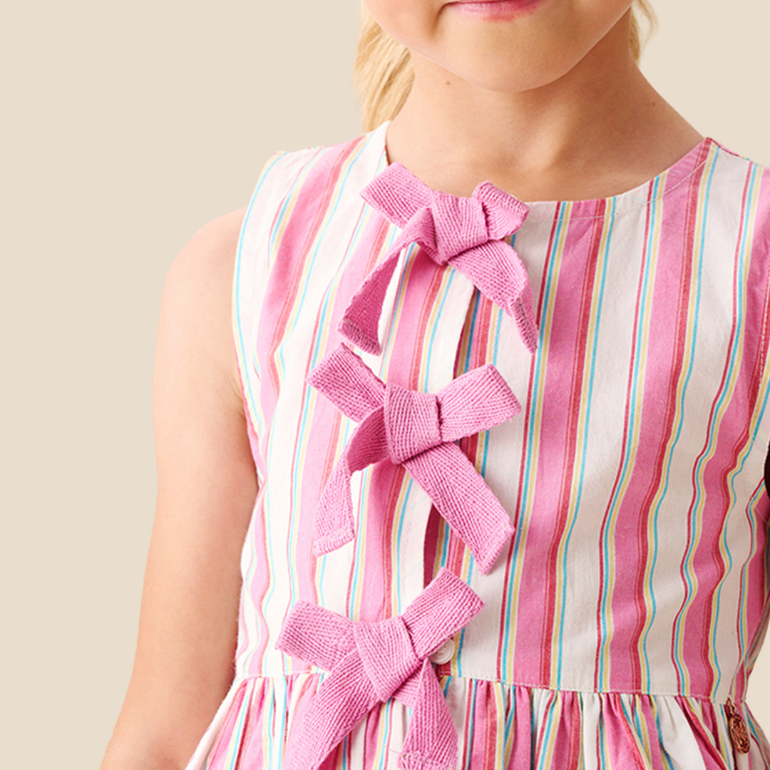 Tammy Stripe Tie Front Waistcoat Top - Angel & Rocket