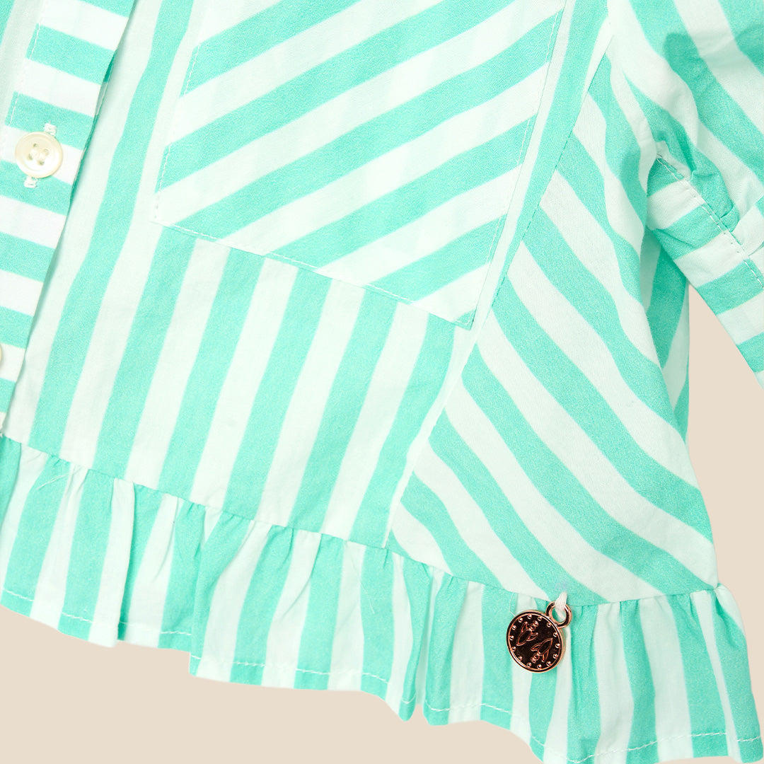 Sammie Stripe Ruffle Hem Shirt - Angel & Rocket