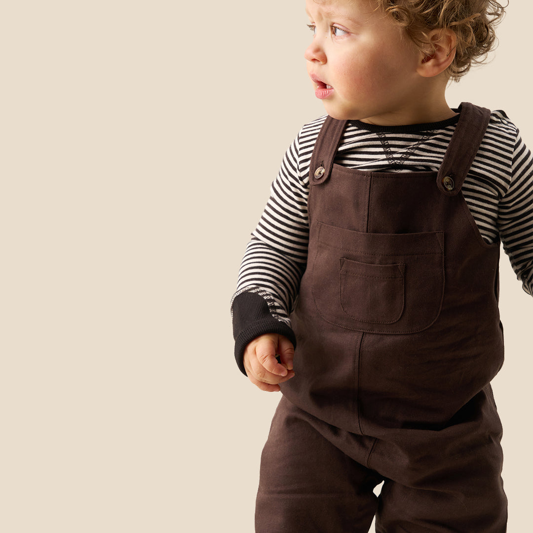 Angel & Rocket Baby Boys Stripe Brown Clothing Set