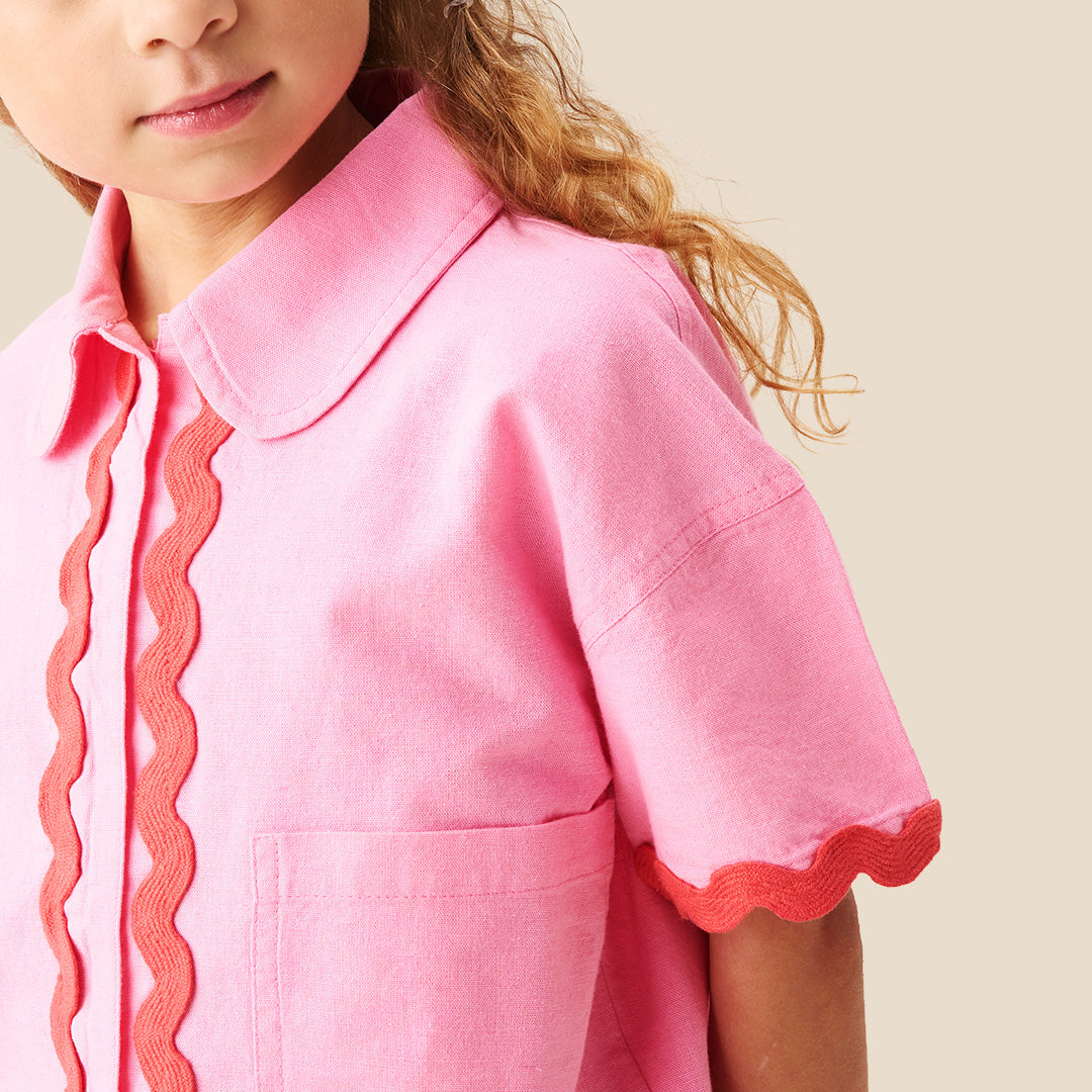 Brooke Ric Rac Trim Short And Shirt Set - Angel & Rocket