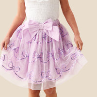 Delta Purple Bow Sequin Skirt