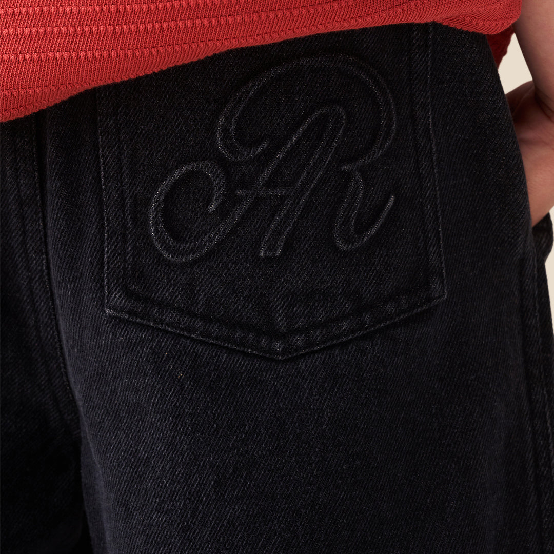 Boys Solid Black Jeans - Angel & Rocket