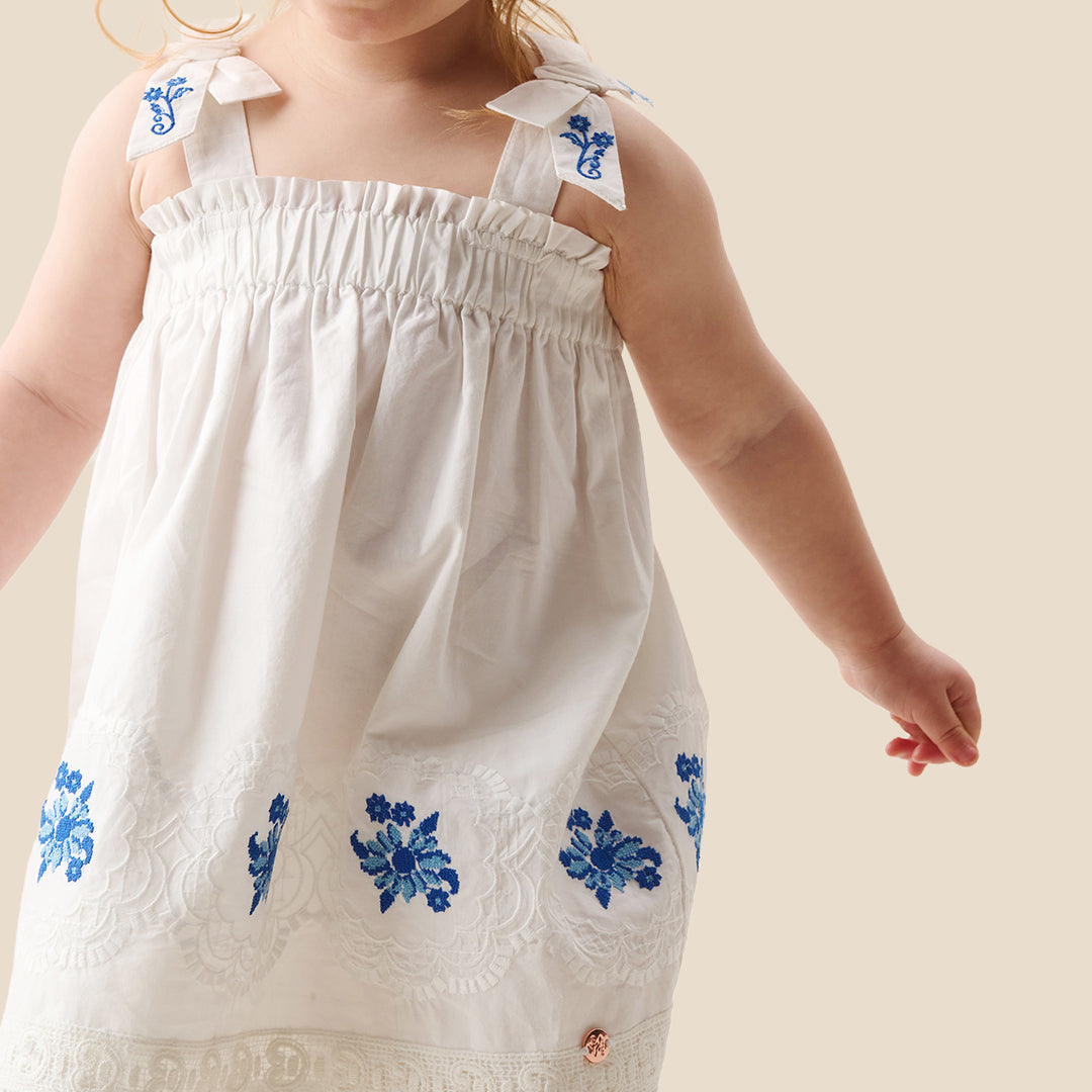 Alessia Embroidered Scalloped Dress - Angel & Rocket
