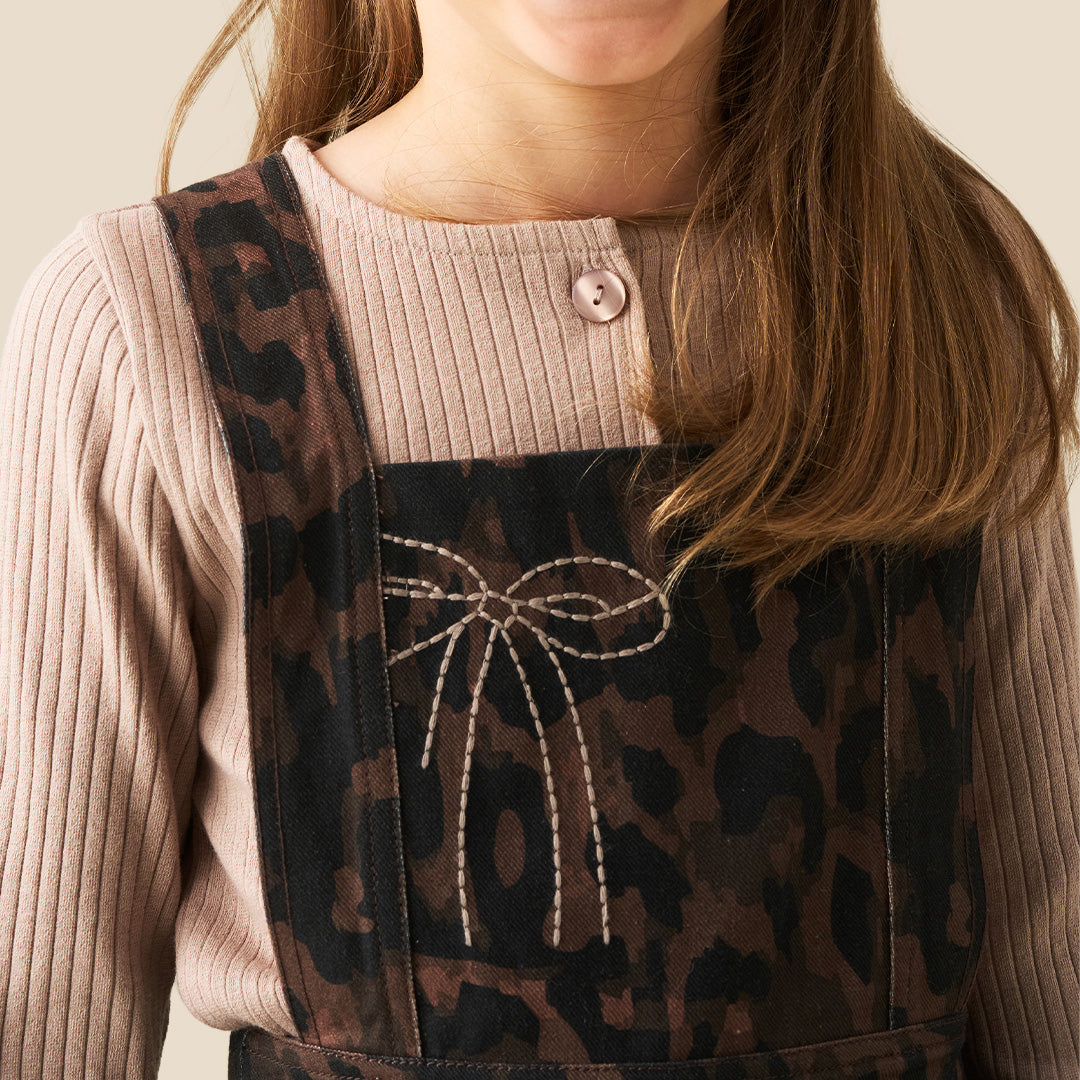 Girls Printed Brown Jumpsuits - Angel & Rocket