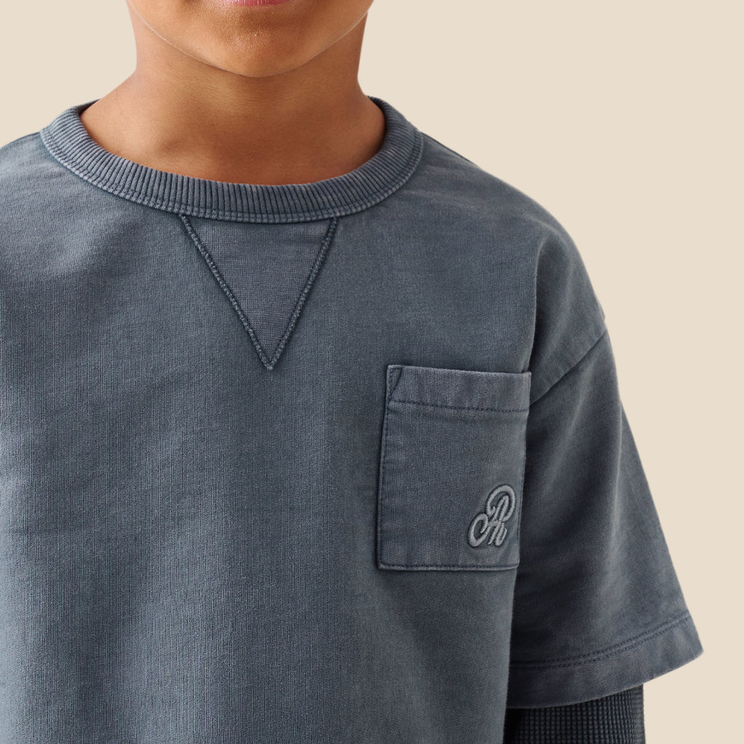 Kyle Layered Sweatshirt Blue