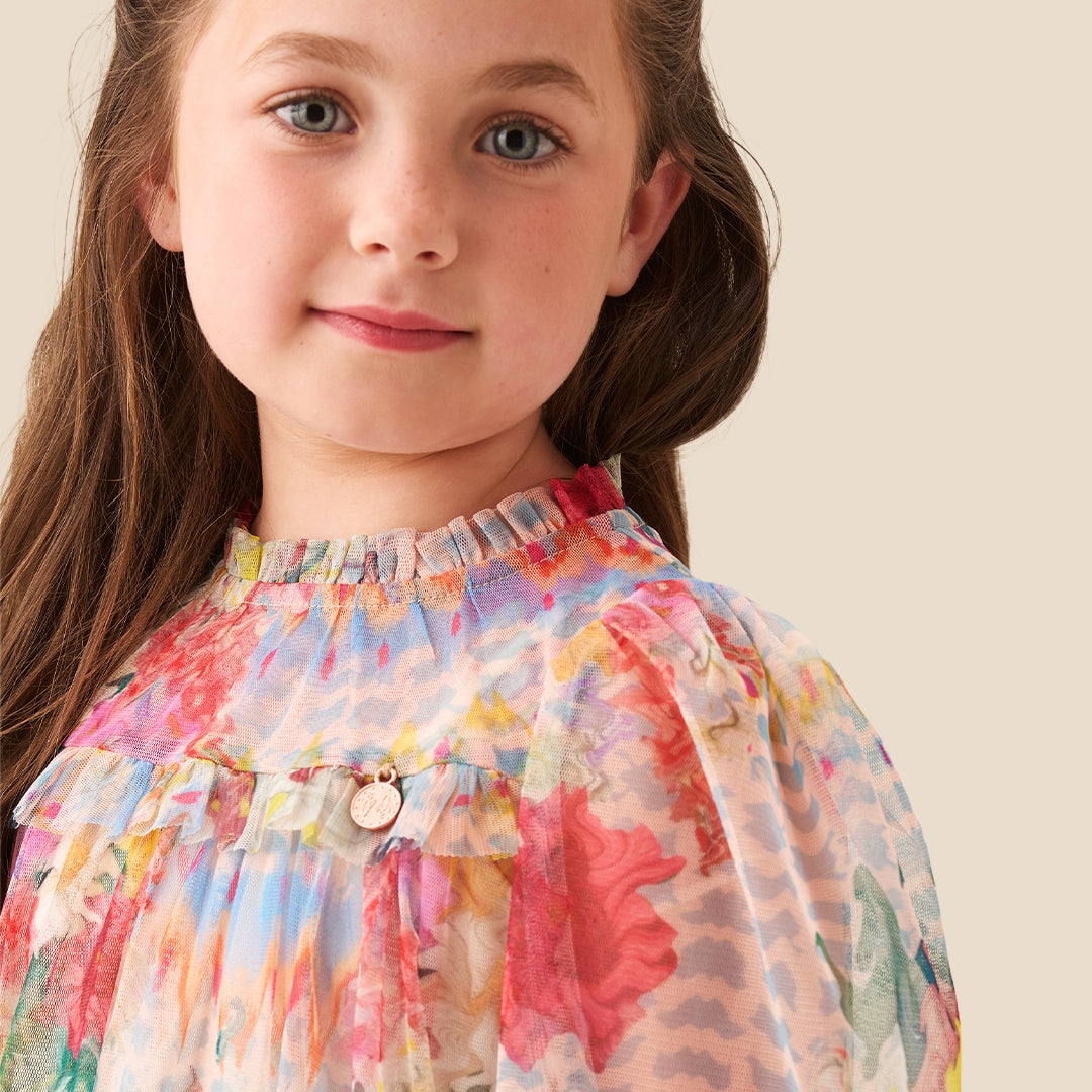 Beatrice Mesh Frill Dress - Angel & Rocket