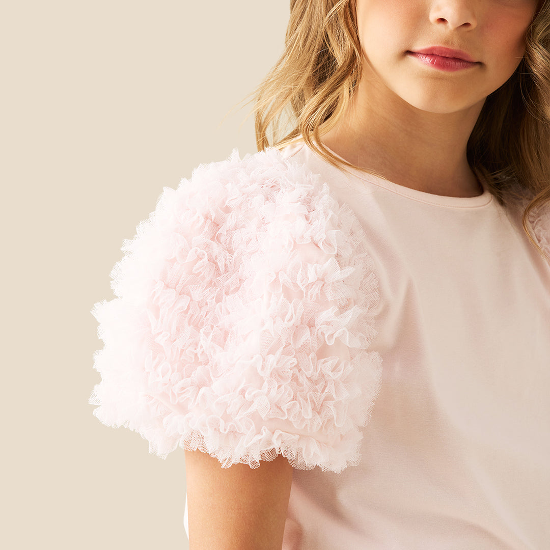 Girls Solid Pink T-shirts - Angel & Rocket