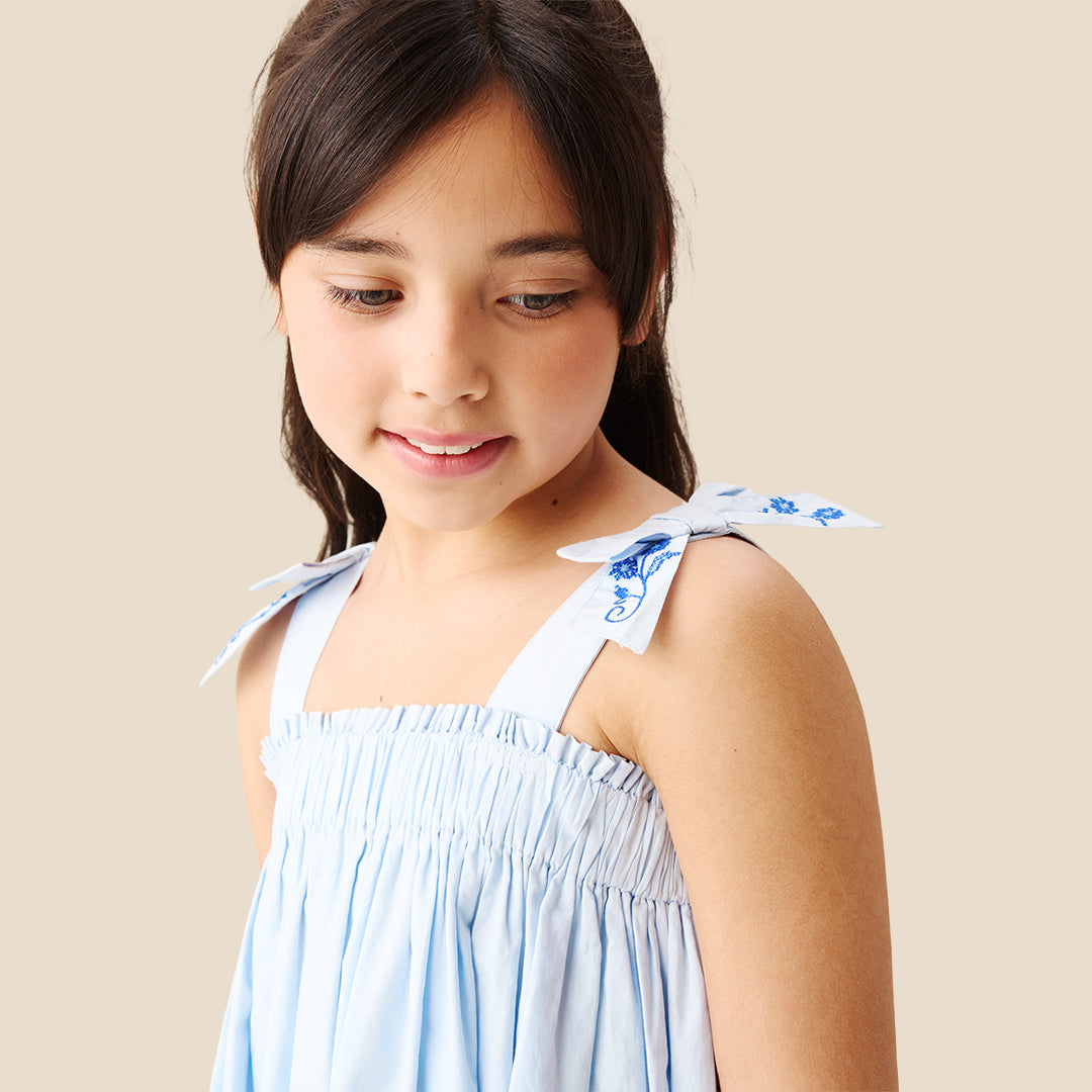 Aliy Tie Shoulder Embroidered Dress - Angel & Rocket