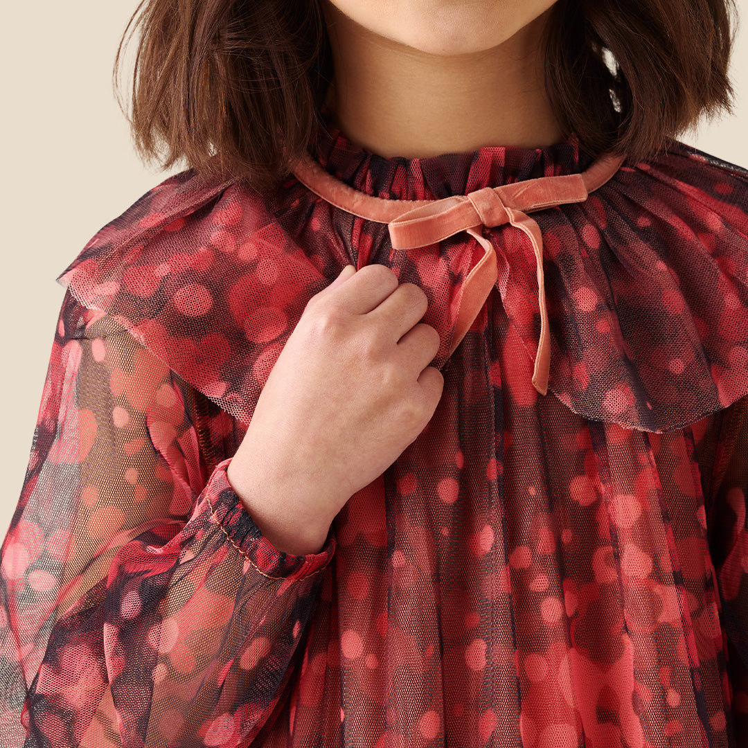 Girls Printed Orange Dresses