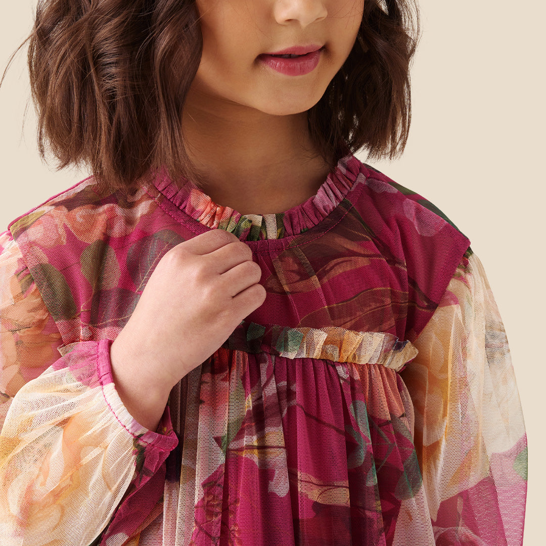 Angel & Rocket Girls Printed Pink Dresses