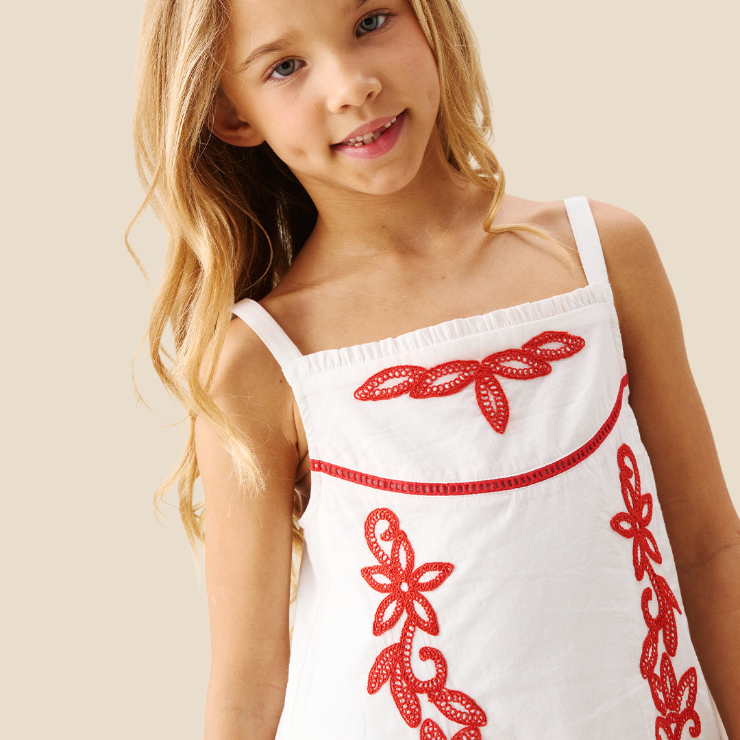 Freya Embroidered Sun Dress - Angel & Rocket