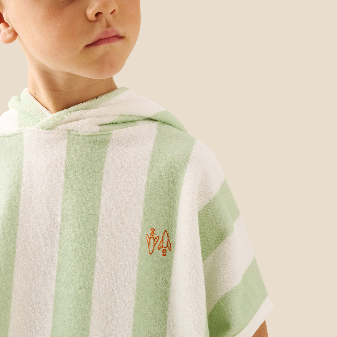 Sonny Stripe Towelling Poncho - Angel & Rocket