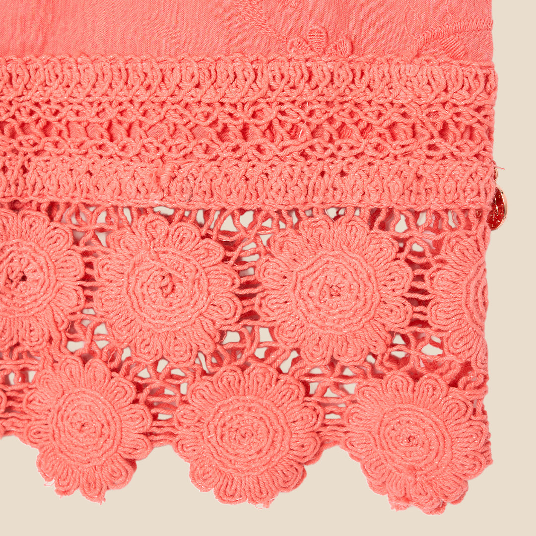 Mila Crochet Hem Woven Top - Angel & Rocket