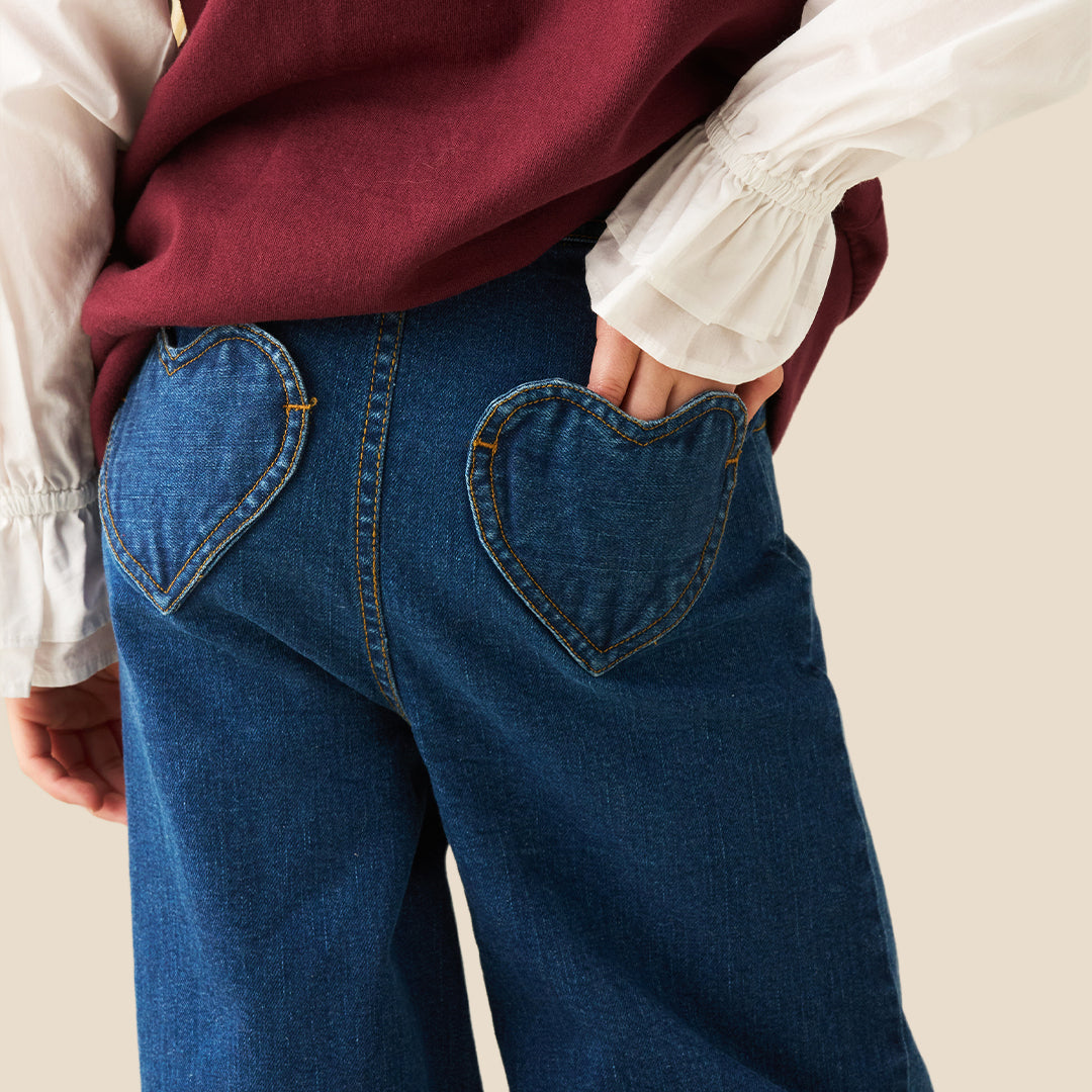 Girls Solid Blue Jeans - Angel & Rocket