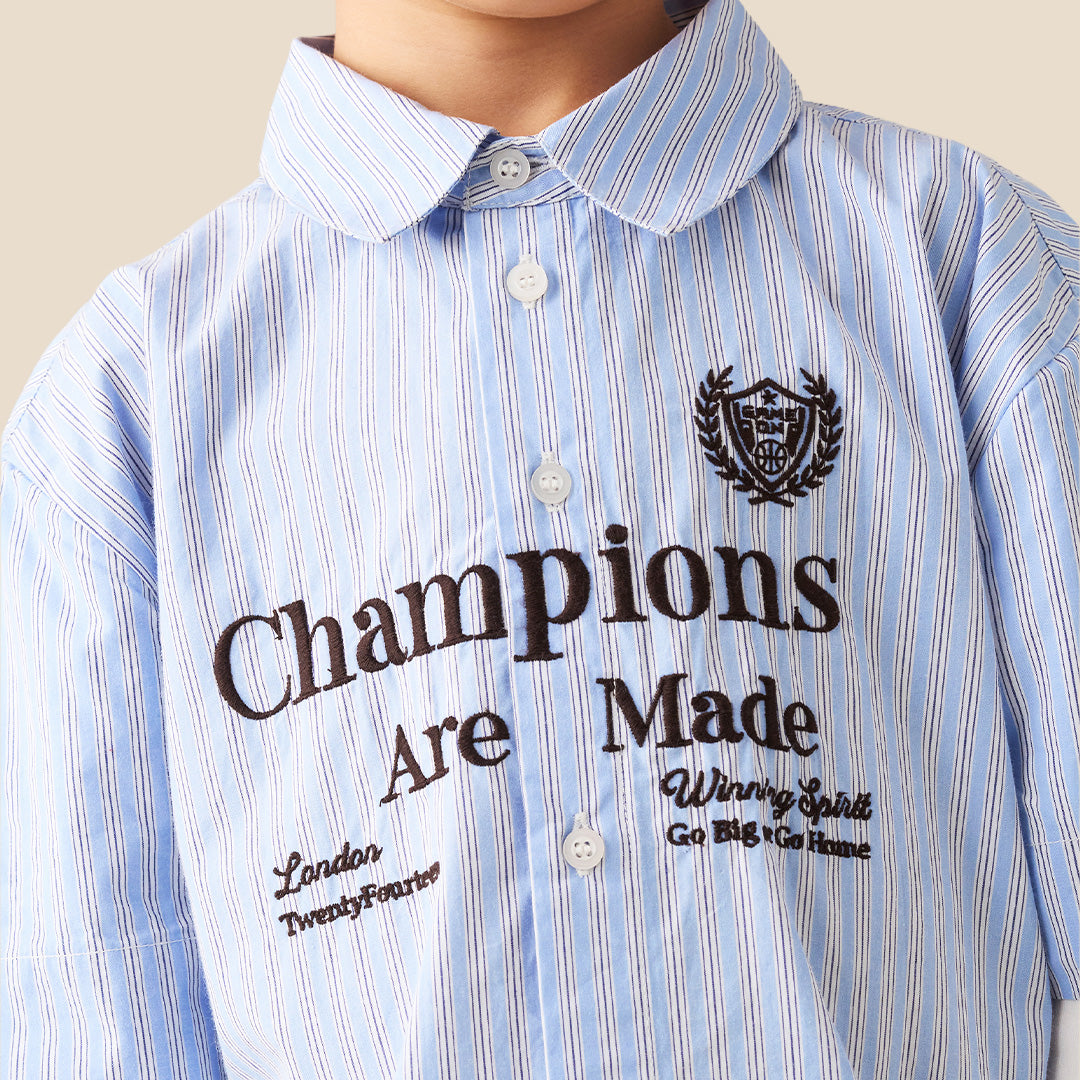 Boys Printed Blue Shirts - Angel & Rocket