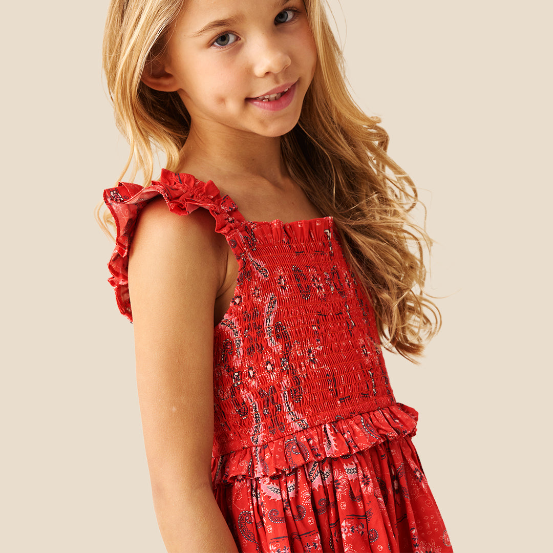 Ava Hanky Hem Bandana Print Dress - Angel & Rocket