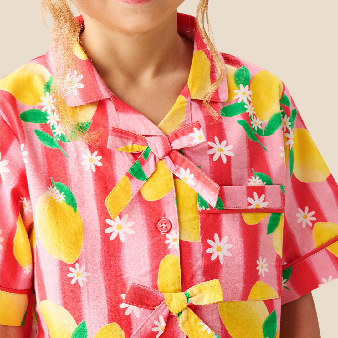 Capri Lemon Print Shirt & Short PJs - Angel & Rocket