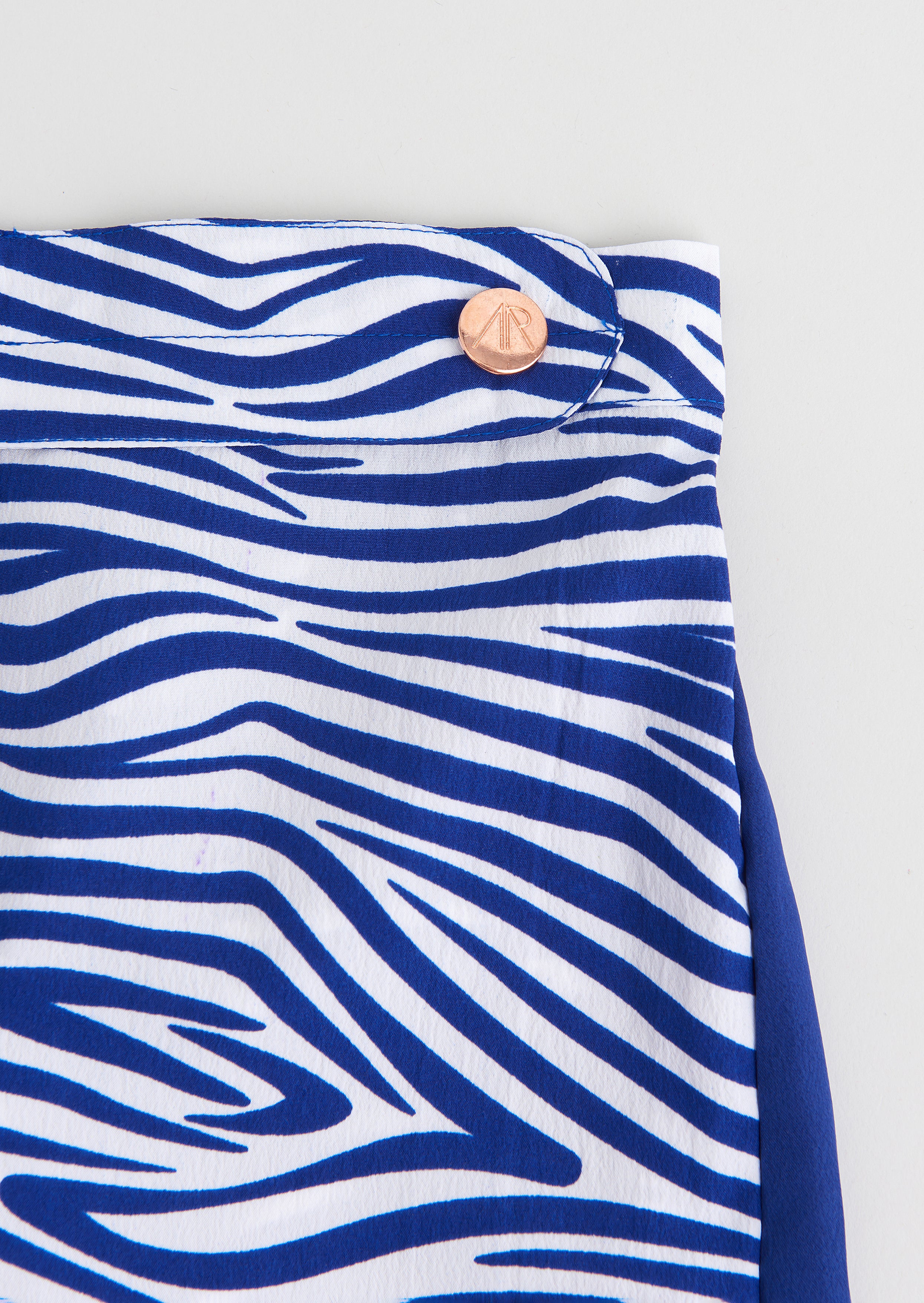 Girls Blue Zebra Stripe Printed Woven Culottes