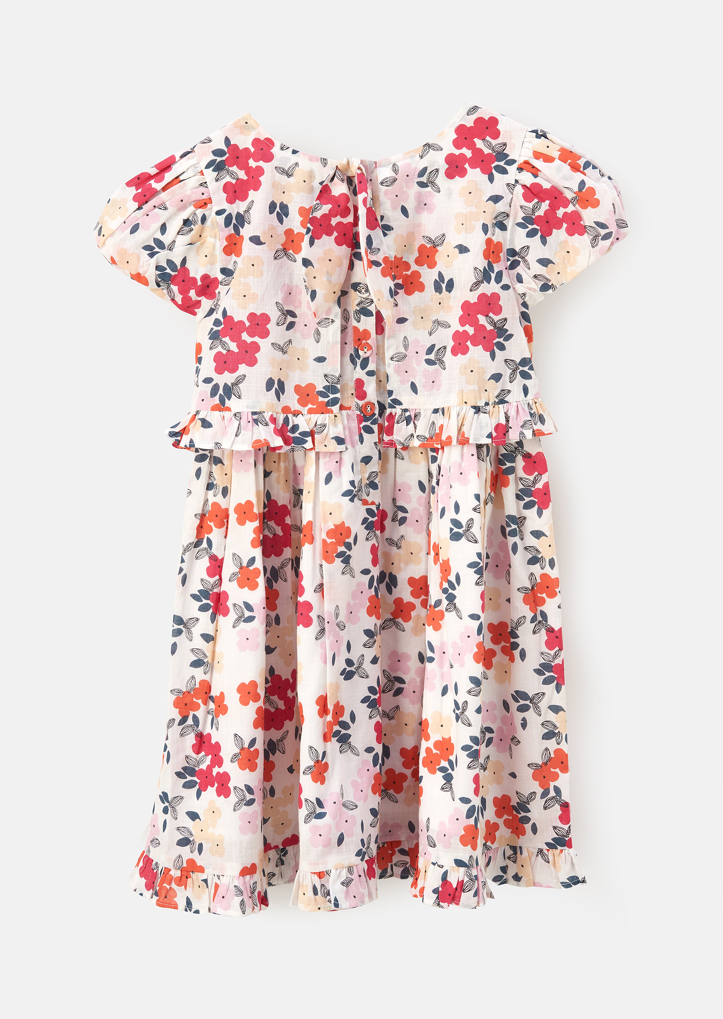 Girls Floral Printed Woven Dress