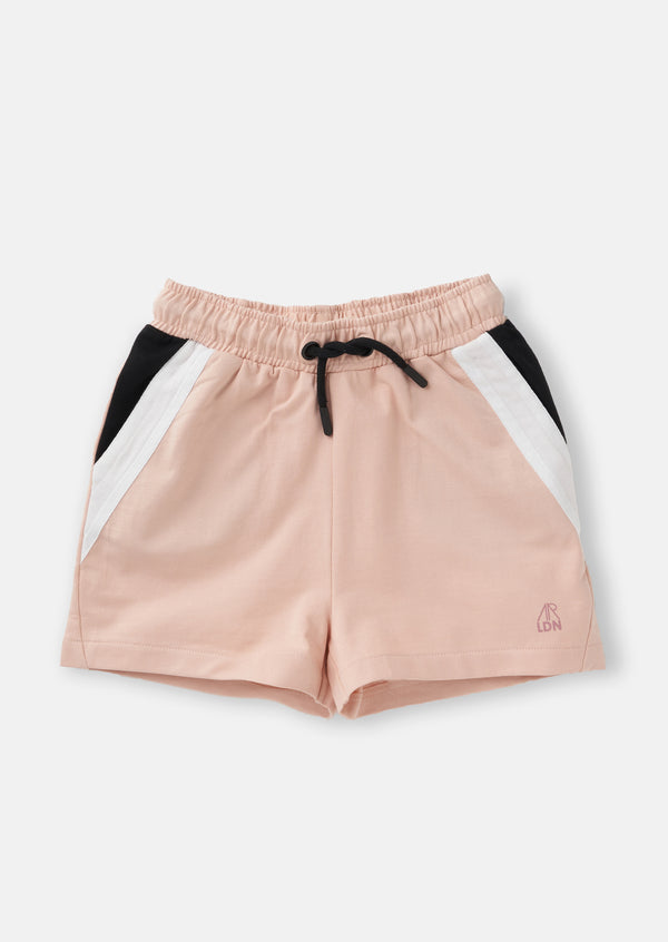 Girls Solid Pink Sporty Shorts