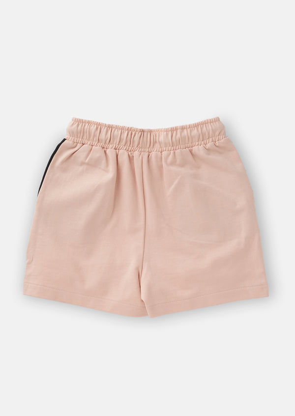 Girls Solid Pink Sporty Shorts