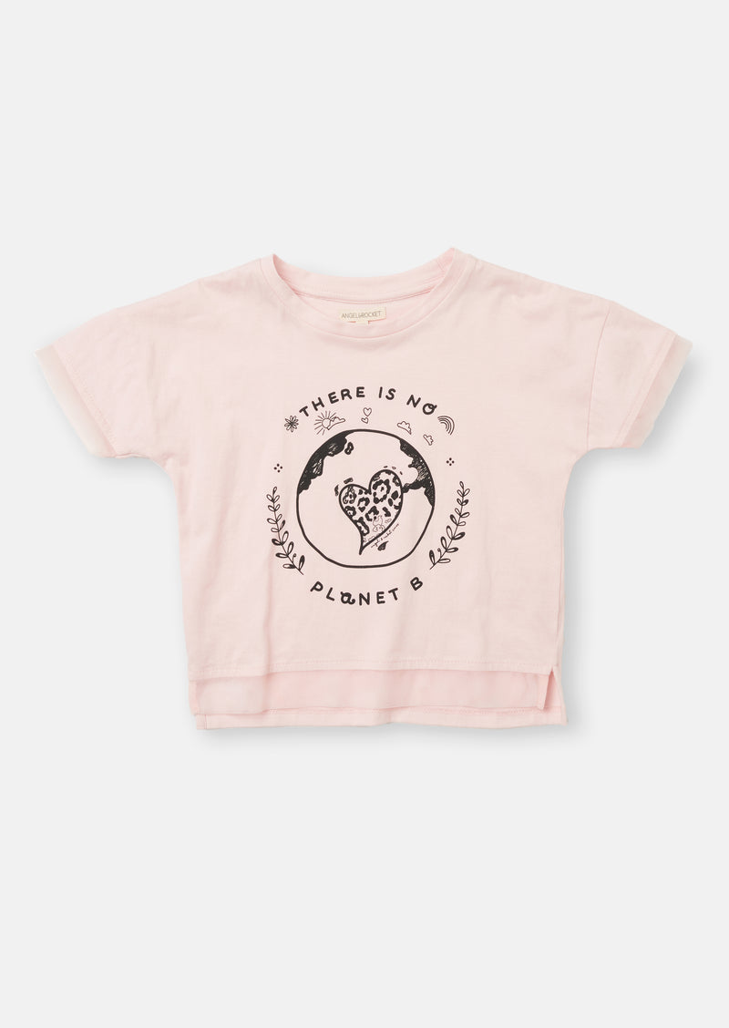 Girls Pink T-Shirt with Save the Planet Print