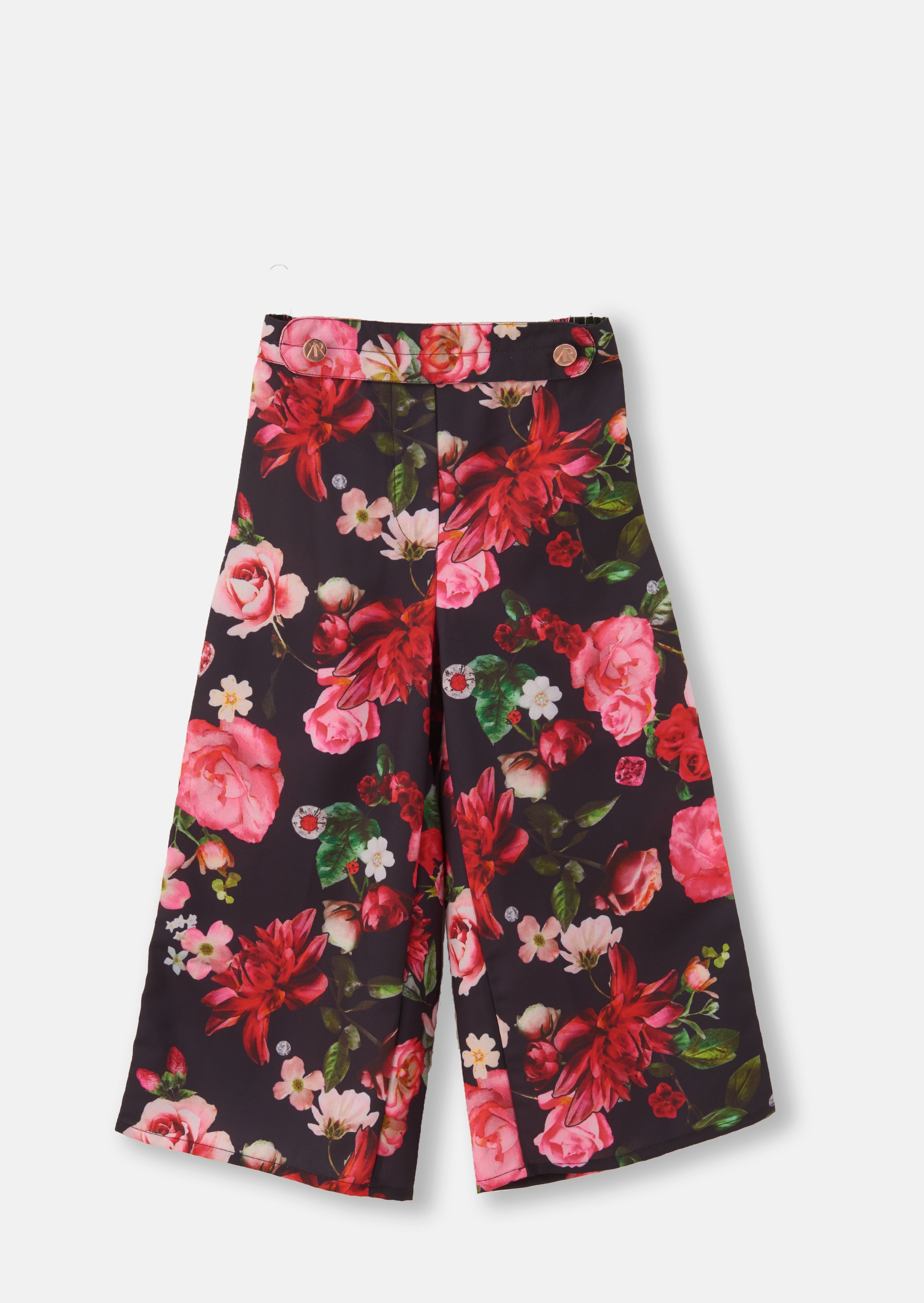 Girls Floral Printed Navy Culottes