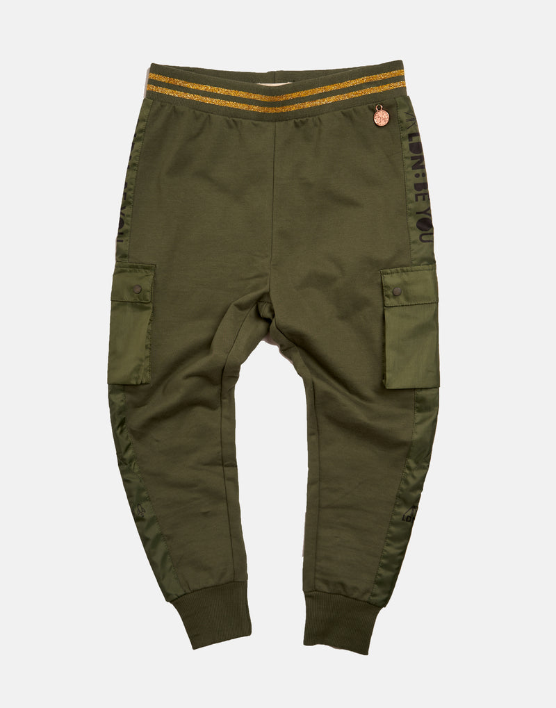 Girls Green Joggers with Side Pocket