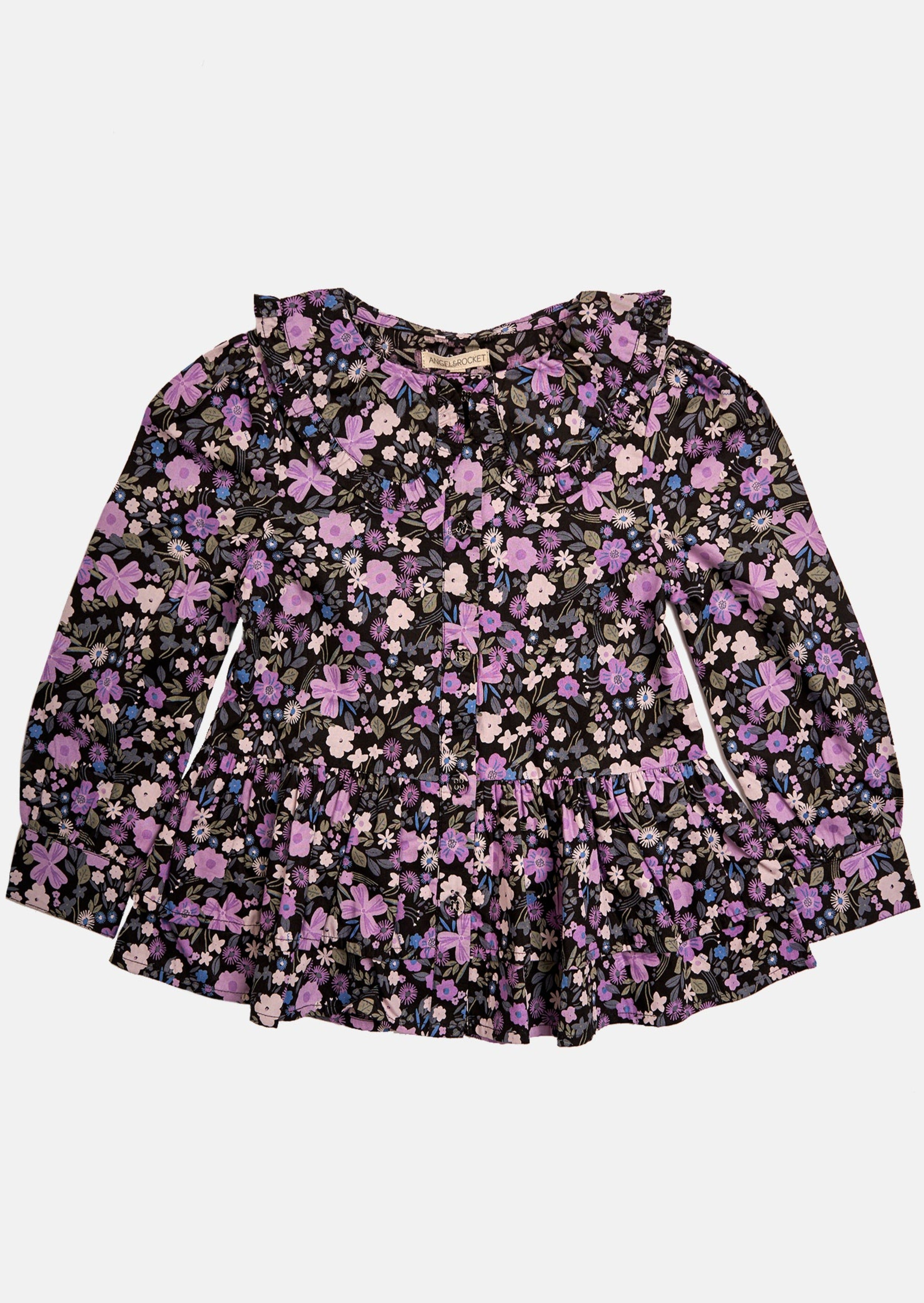 Girls Floral Printed Full Sleeves Cotton Shirt Top