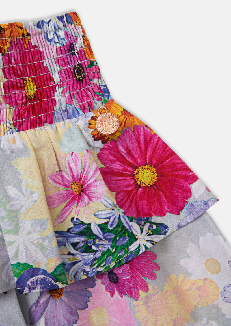 Girls Floral Printed Cotton Skirt