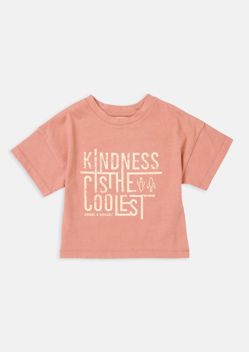 Girls Kindness Slogan Printed Pink T-Shirt