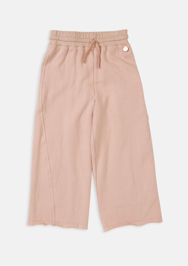 Girls Solid Pink Cotton Culottes