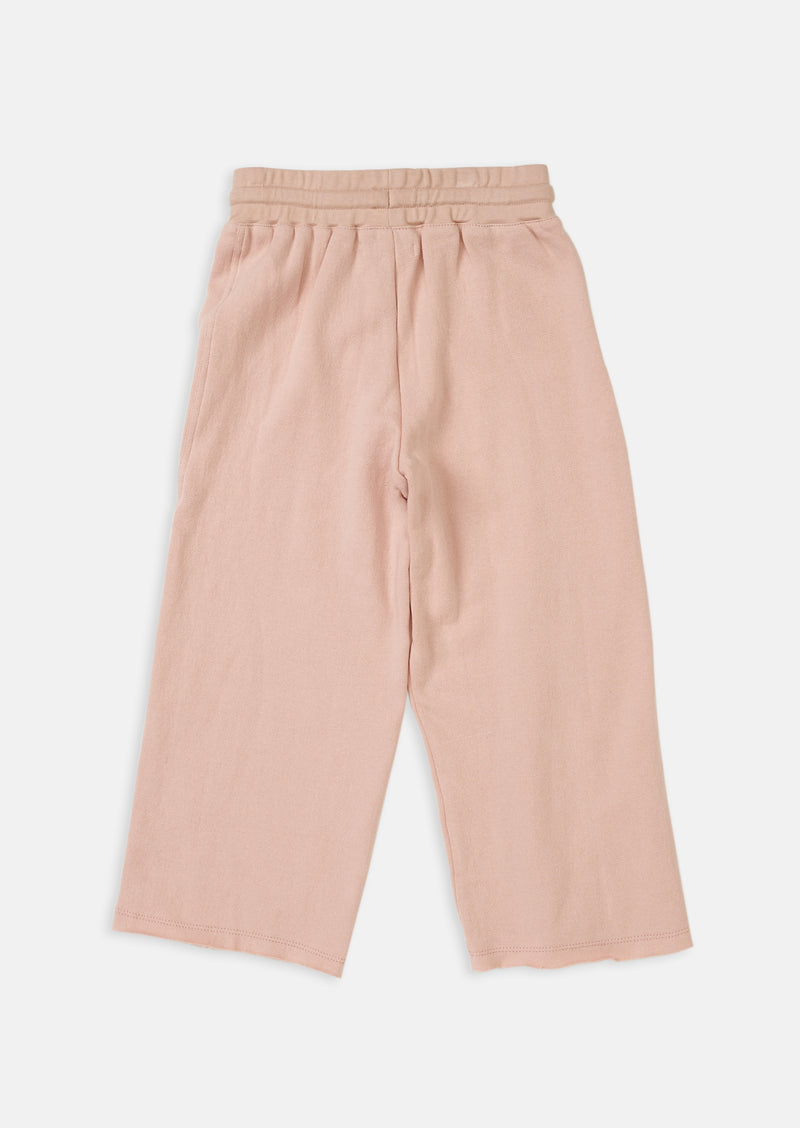 Girls Solid Pink Cotton Culottes
