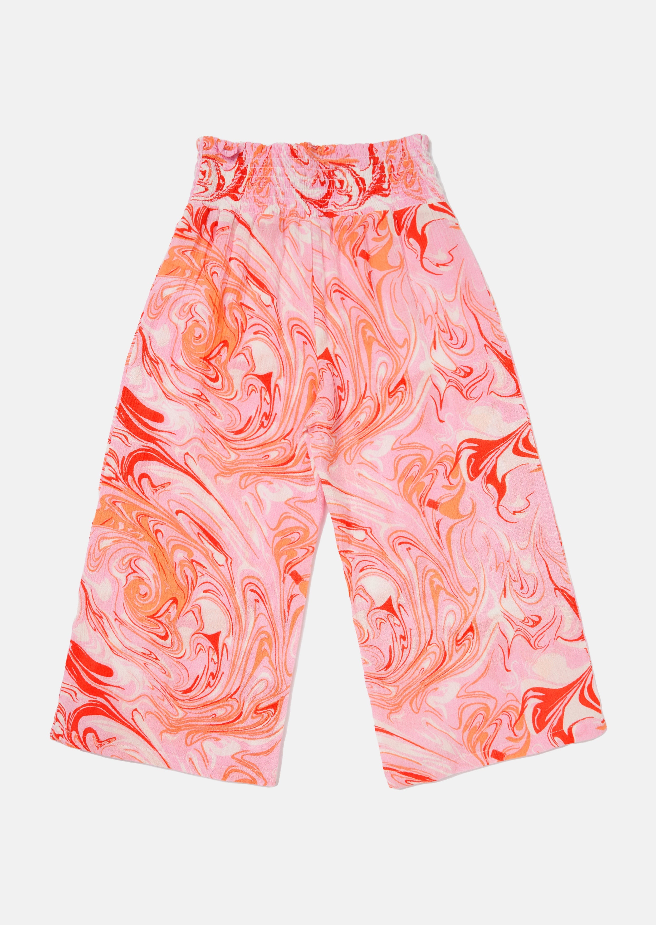 Girls Marble Printed Pink Culottes