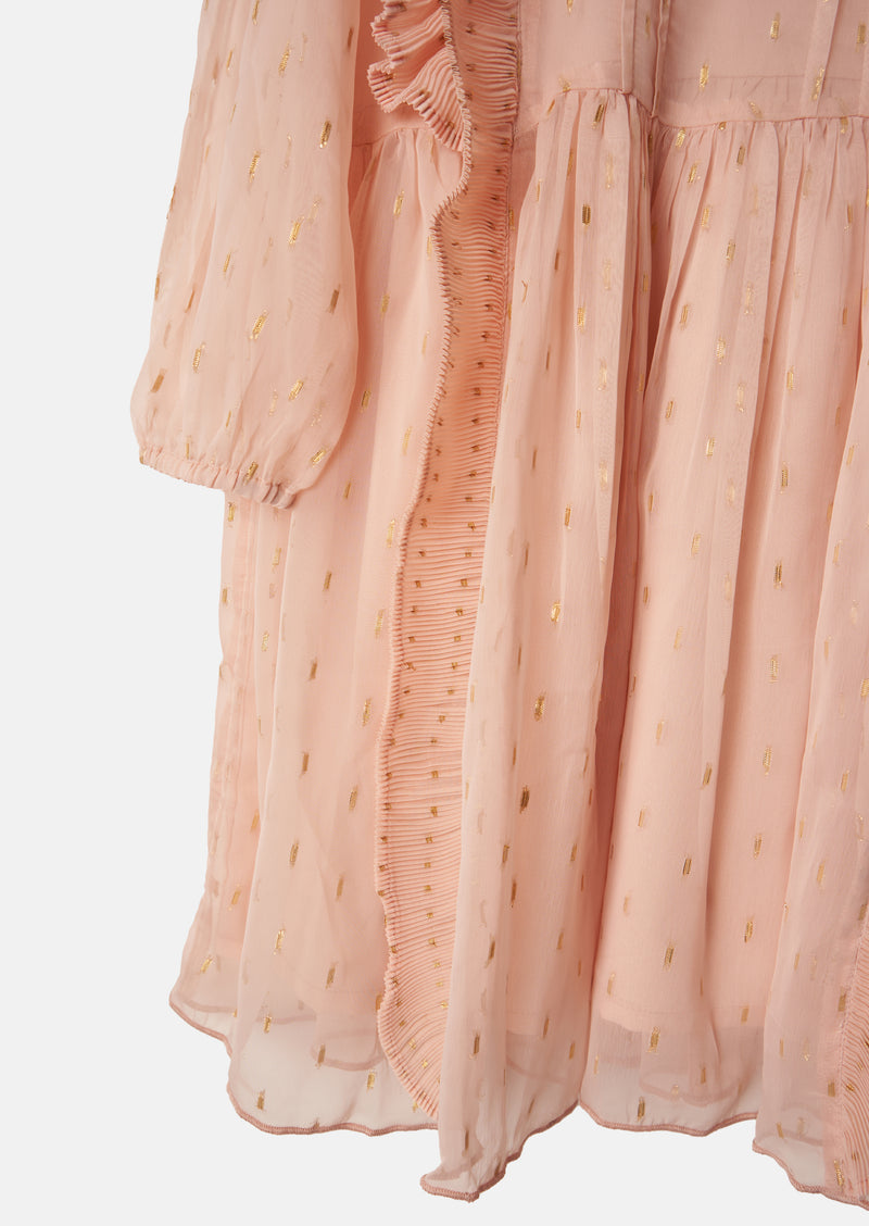 Girls Printed Pink Premium Dress