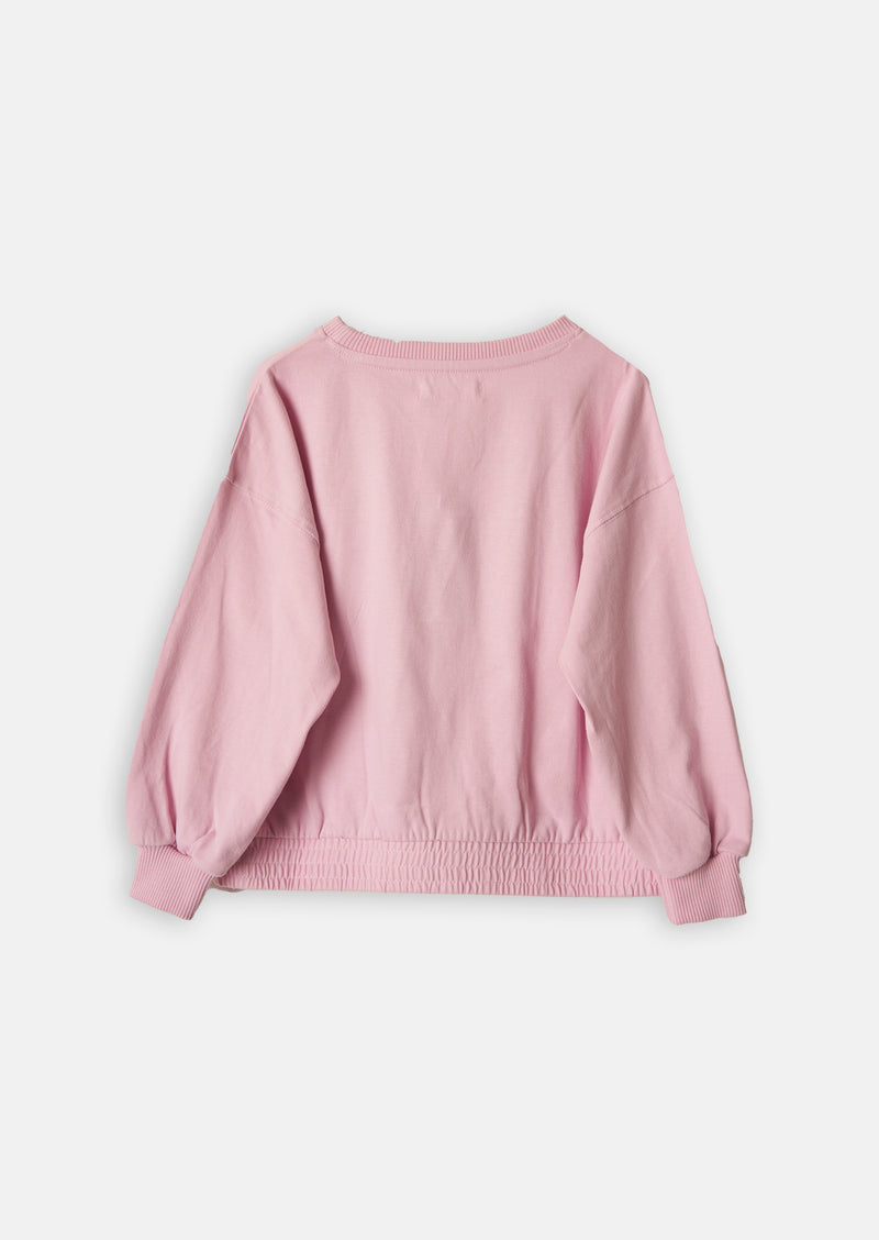 Girls Dance Printed Cotton Pink Sweatshirt