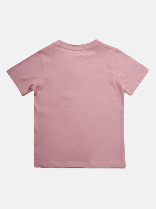 Girls Purple Foil Printed Graphic T-Shirt