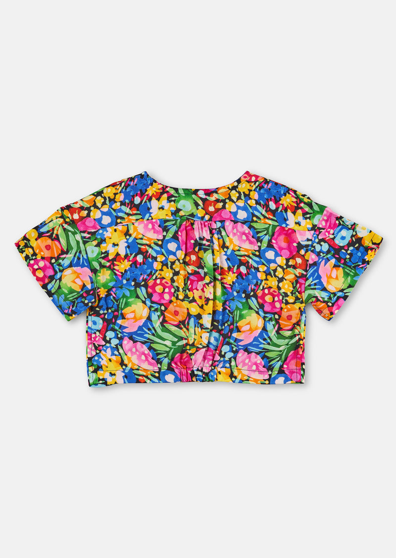 Girls Tropical Printed Woven Top