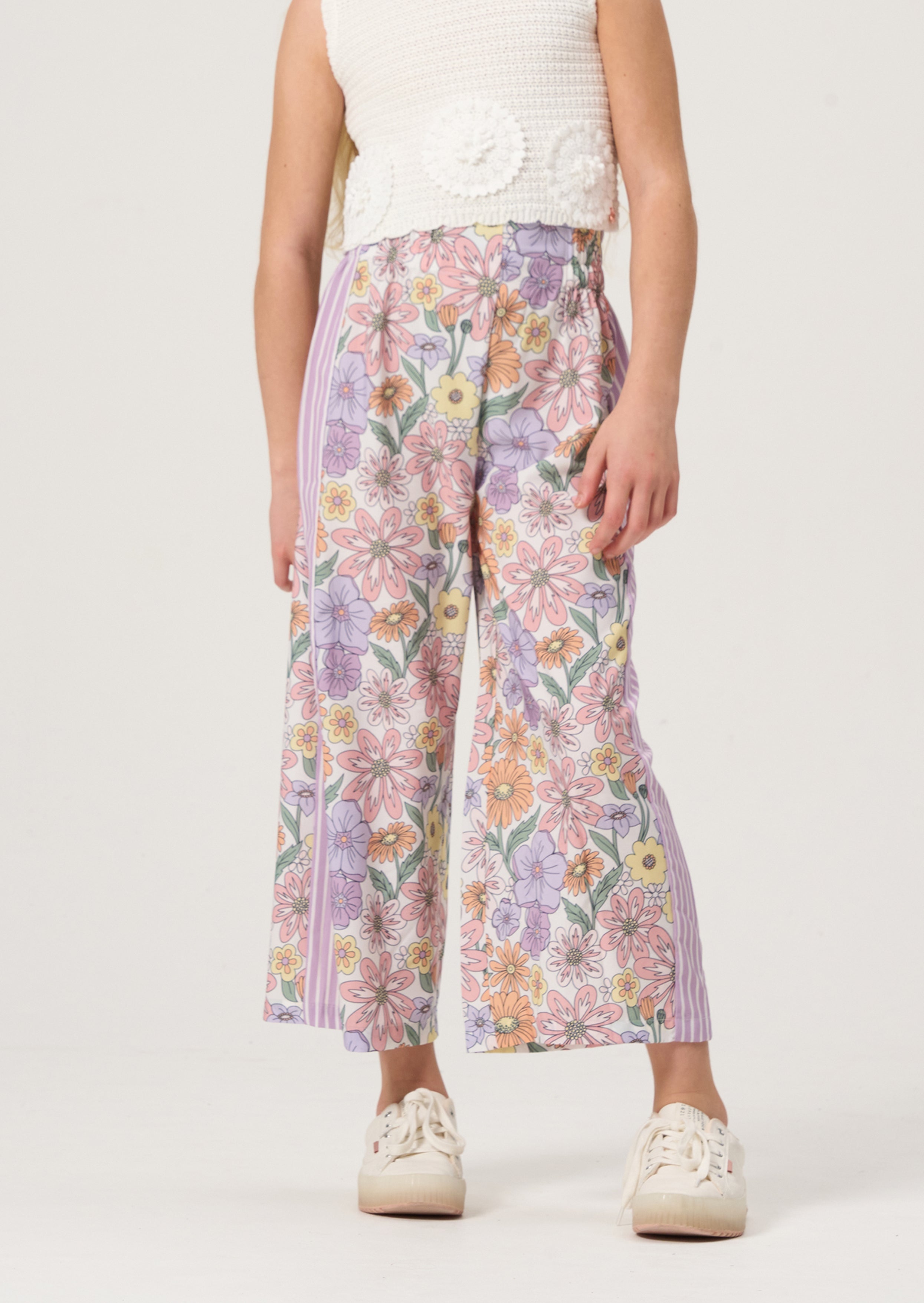 Girls Floral Printed Woven Culottes