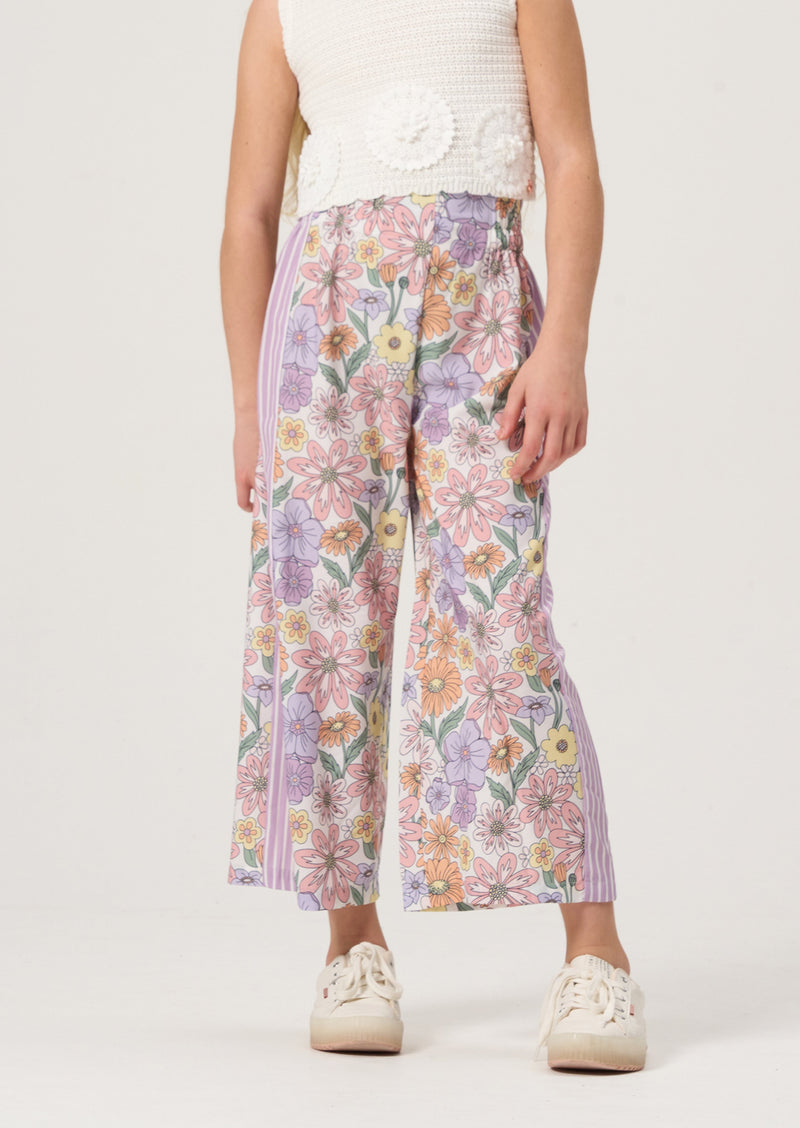 Girls Floral Printed Woven Culottes