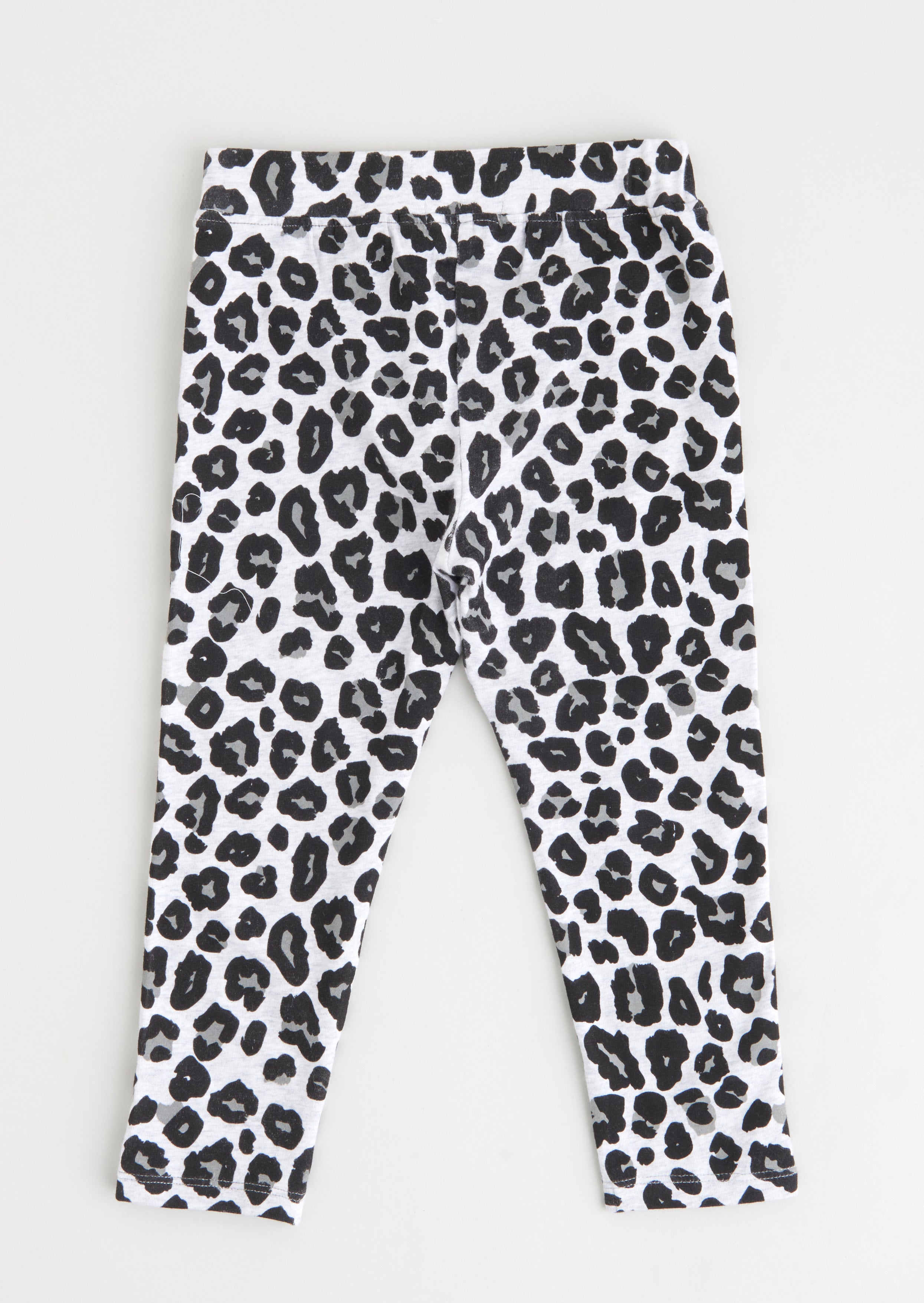 Girls Leopard Printed Grey Leggings