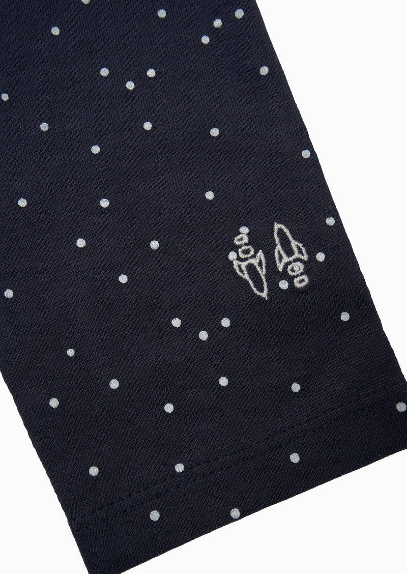 Baby Girl Navy Spot Printed Leggings with Frill Back