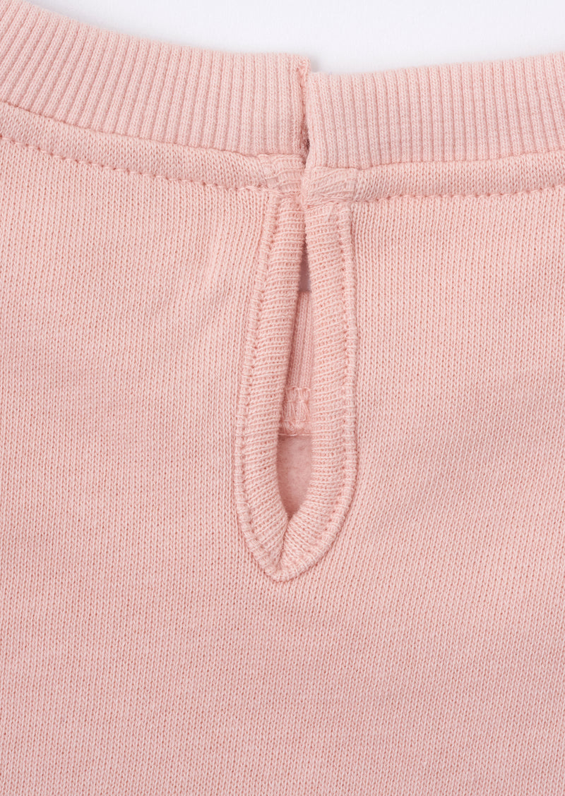 Baby Girl Solid Pink Frill Sweatshirt