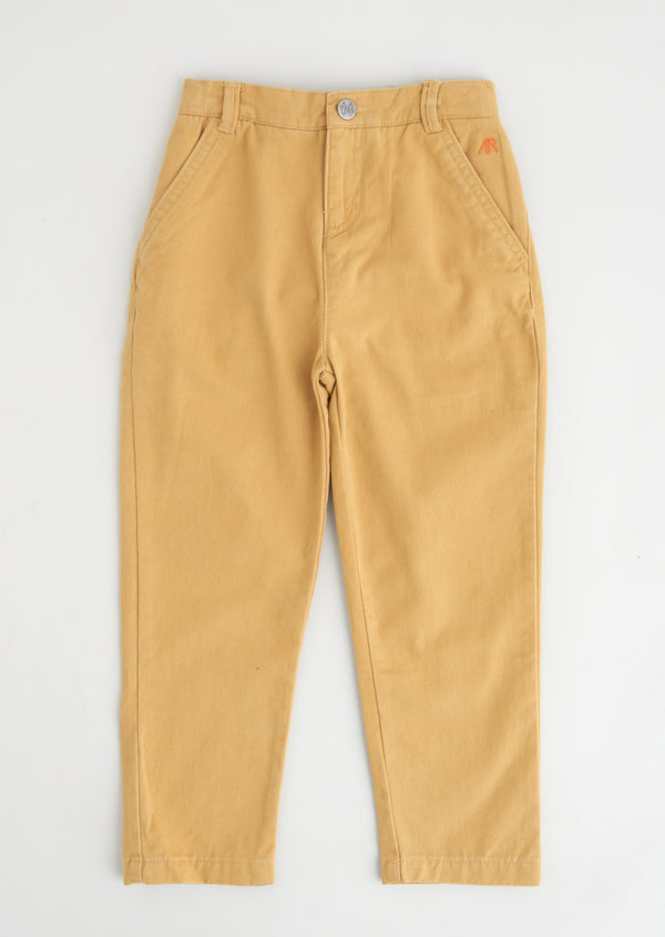 Boys Mustard Cotton Pants
