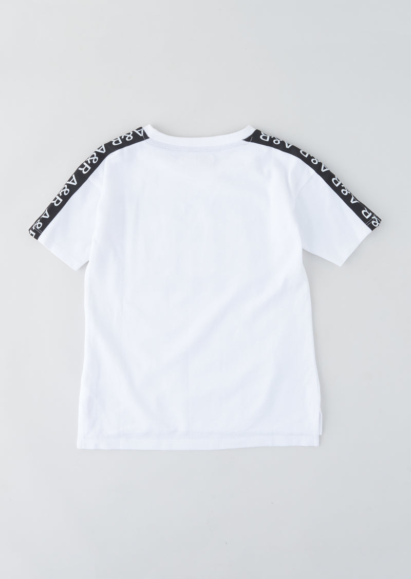 Boys Logo Printed White Graphic T-Shirt
