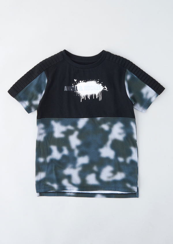 Boys Camouflage Blur Printed T-Shirt