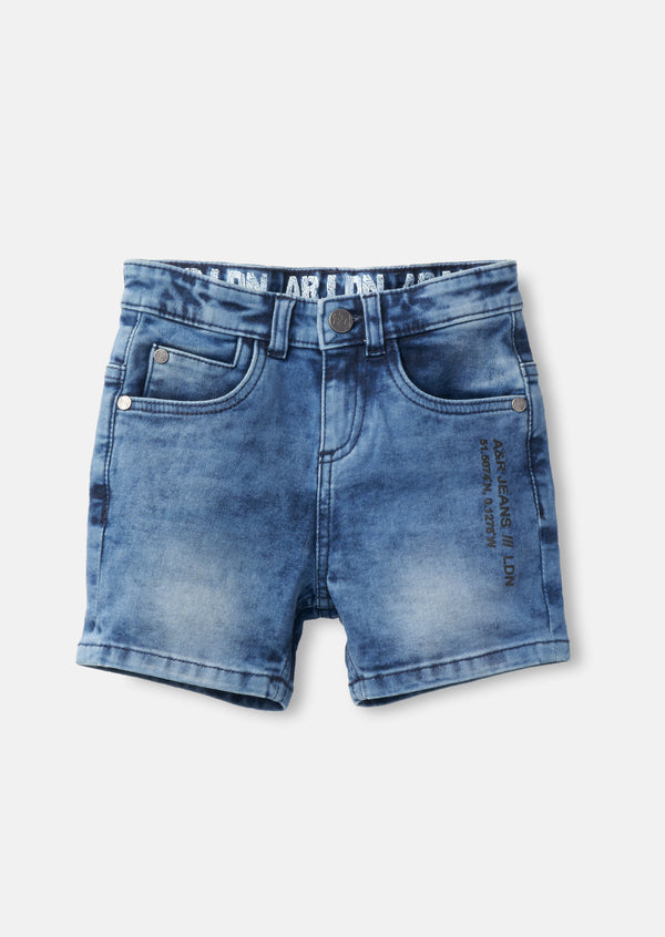 Boys Mid Blue Fiver Fashion Denim Shorts