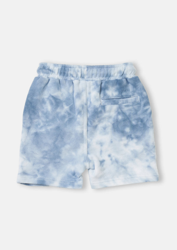 Boys Tie Dye Printed Blue Shorts