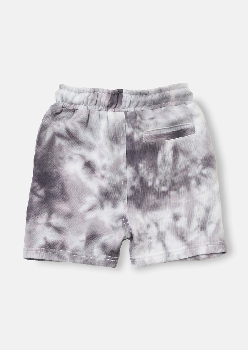 Boys Tie Dye Printed Grey Shorts